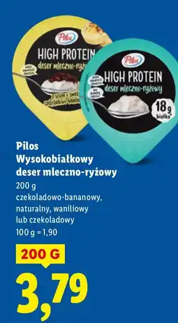 Lidl Deser wysokobiałkowy mleczno-ryżowy Pilos oferta