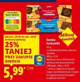 Lidl Herbatniki Sondey z czekoladą oferta