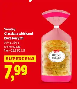 Lidl Ciastka z wiórkami kokosowymi Sondey oferta