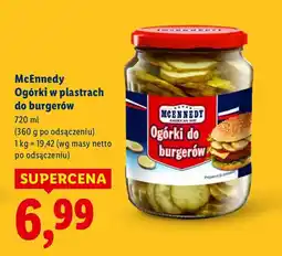 Lidl Ogórki w plastrach do burgerów McEnnedy oferta