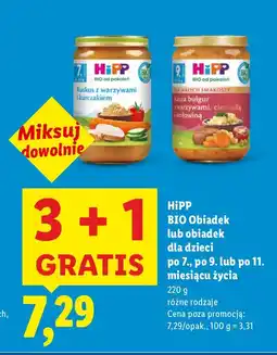 Lidl Obiadek HiPP Bio dla dzieci oferta