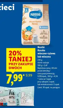 Lidl Kaszka Nestlé mleczno-ryżowa lub mleczna oferta