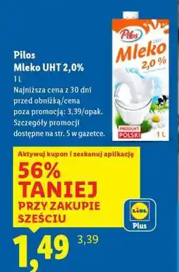 Lidl Pilos Mleko UHT 2,0% oferta