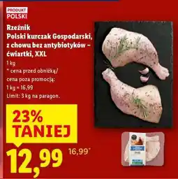 Lidl Rzeźnik Polski kurczak gospodarski z chowu bez antybiotyków – ćwiartki, XXL oferta