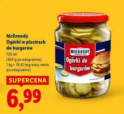 Lidl McEnnedy Ogórki w plastrach do burgerów oferta