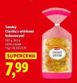Lidl Sondey Ciastka z wiórkami kokosowymi oferta