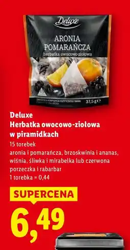 Lidl Herbata Deluxe owocowo-ziołowa w piramidkach aronia i pomarańcza oferta