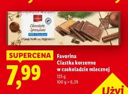 Lidl Ciastka korzenne Favorina w czekoladzie mlecznej oferta