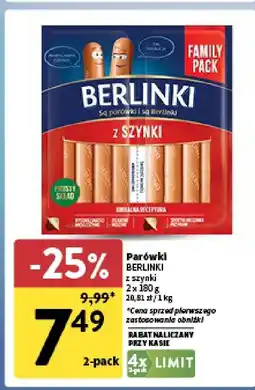 Intermarche Parówki Berlinki z szynki oferta