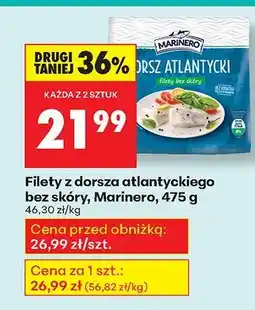 Biedronka Filety z dorsza atlantyckiego bez skóry Marinero oferta