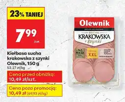 Biedronka Kiełbasa sucha krakowska z szynki Olewnik oferta