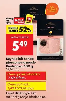 Biedronka Szynka lub schab pieczony na maśle Biedronka oferta