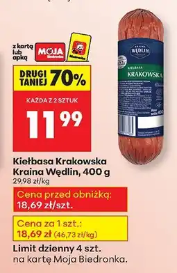 Biedronka Kiełbasa Krakowska Kraina Wędlin oferta