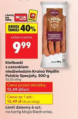 Biedronka Kiełbaski z czosnkiem niedźwiedzim Kraina Wędlin Polskie Specjały oferta