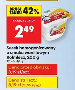 Biedronka Serek homogenizowany o smaku waniliowym Rolmlecz oferta