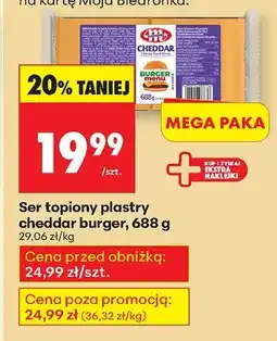Biedronka Ser topiony plastry cheddar burger Mlekovita oferta