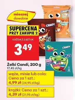 Biedronka Żelki Candi węże, misie lub cola oferta