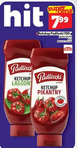 Topaz Ketchup Pudliszki łagodny/pikantny 700g oferta