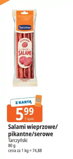 E.Leclerc Kiełbasa salami wieprzowe/pikantne/serowe Tarczyński oferta