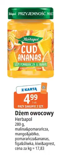 E.Leclerc Dżem Herbapol malina&pomarańcza/mango&jabłko/pomarańcza&ananas/figa&śliwka/kiwi&agrest oferta