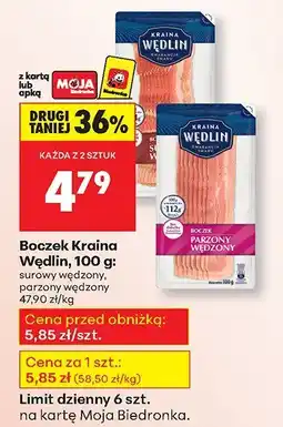 Biedronka Boczek Kraina Wędlin surowy wędzony oferta