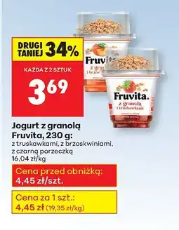Biedronka Jogurt z granolą Fruvita z truskawkami oferta