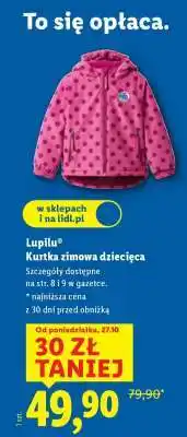 Lidl Lupilu Kurtka zimowa dziecięca oferta