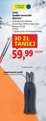 Lidl Crivit Spodnie narciarskie dziecięce oferta