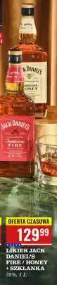 Biedronka LIKIER JACK DANIEL'S FIRE / HONEY + SZKLANKA oferta