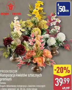 ALDI Projektdecor kompozycja kwiatów sztucznych premium oferta