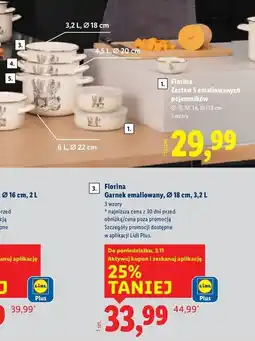 Lidl Garnek emaliowany 3.2 l Florina (Florentyna) oferta