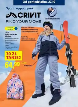 Lidl Kurtka narciarska młodzieżowa 122-152 Crivit oferta