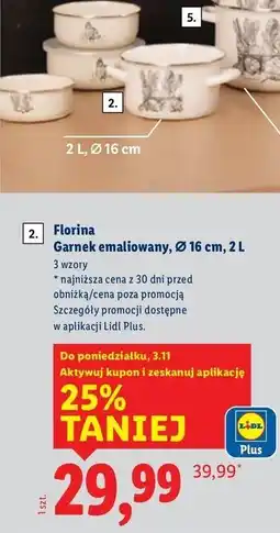 Lidl Garnek emaliowany 16 cm Florina (Florentyna) oferta
