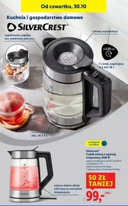 Lidl Czajnik szklany elektryczny 3000w 1.7 l Silvercrest oferta