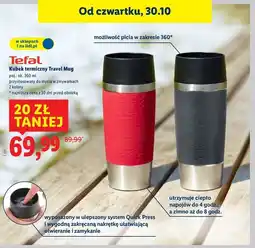 Lidl Kubek termiczny travel mug 360 ml stalowy Tefal oferta