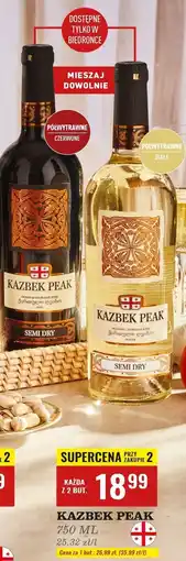 Biedronka Wino czerwone półsłodkie Kazbek Peak Alazani Valley oferta