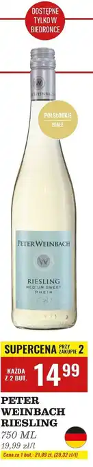 Biedronka Wino bezalkoholowe Peter Weinbach Riesling oferta