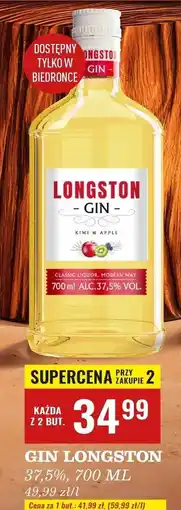 Biedronka Gin kiwi & apple Longston oferta