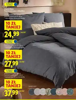 Lidl Komplet pościeli z bawełny satynowej 220 x 200 cm + 2 70 80 Livarno Home oferta