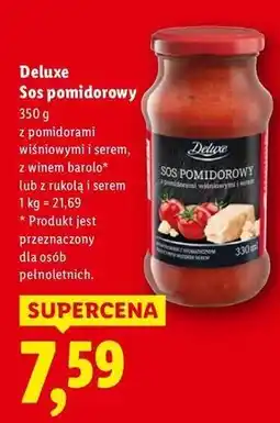 Lidl Sos pomidorowy z rukolą cebulą serem i orzechami nerkowca Deluxe (Schwarz) oferta