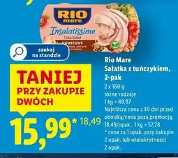 Lidl Sałatka z tuńczyka kuskusem i warzywami Rio Mare Insalatissime oferta