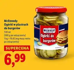 Lidl Ogórki w plastrach do hamburgerów Mcennedy oferta