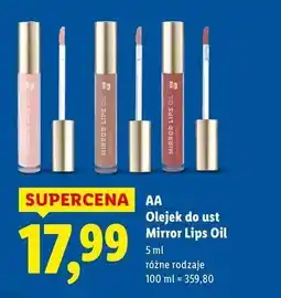 Lidl Olejek do ust Aa Mirror Lips Oil oferta