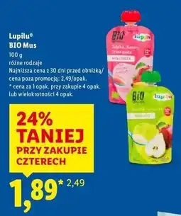 Lidl Mus+zboża jabłko banan truskawka Lupilu oferta