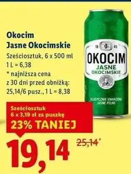Lidl Piwo Okocim Jasne Okocimskie oferta