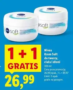 Lidl Krem do twarzy i ciała intensywnie nawilżający Nivea Soft oferta