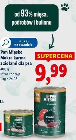 Lidl Pasztet dla psa z kaczką Pan Mięsko oferta