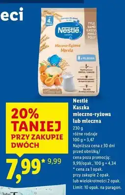 Lidl Kaszka mleczno-ryżowa morela Nestle oferta