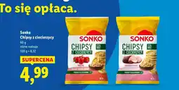 Lidl Chipsy z ciecierzycy Sonko różne rodzaje oferta