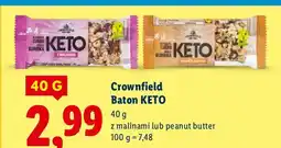 Lidl Baton KETO Crownfield z malinami oferta
